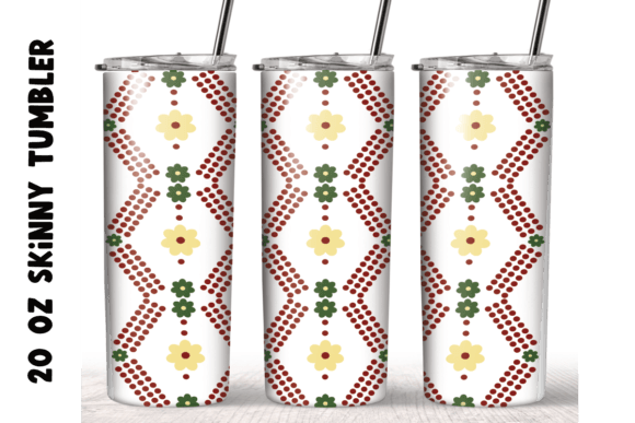Christmas Flowers Dot Tumbler Wrap