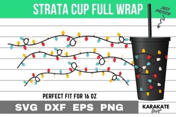 Christmas Lights, 16 Oz Strata Cup Wrap