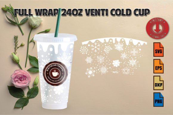 Christmas Snowflakes SVG Full Wrap Venti