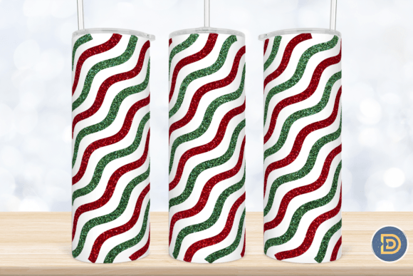Christmas Stripe 20Oz Skinny Tumbler PNG