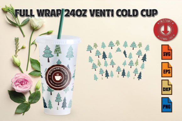 Christmas Tree SVG Full Wrap Venti Cold
