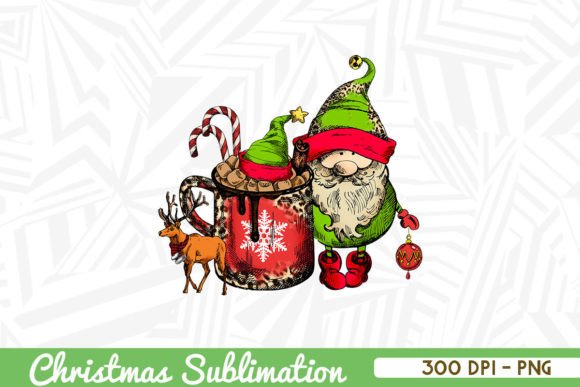 Coffee Cup Elf Christmas Leopard