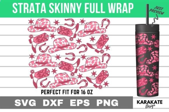 Cowgirl, 16 Oz Strata Skinny Wrap SVG