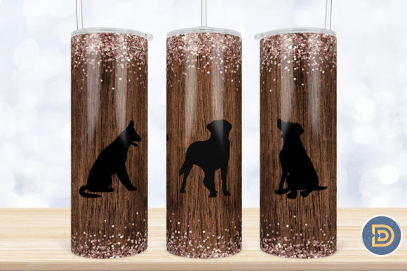 Dog Wood Glitter 20Oz Tumbler Wrap