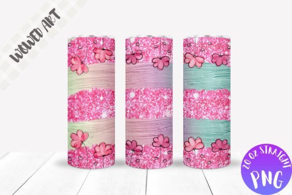 Flower Stripes 20 Oz Skinny Tumbler Wrap