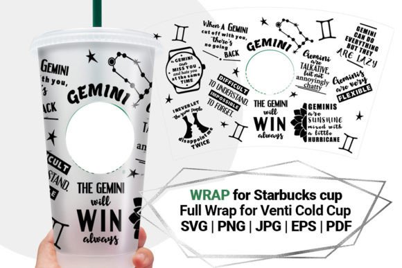 Gemini Wrap for Starbucks 24 Oz Cup