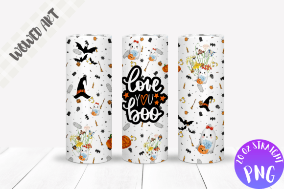 Halloween Boo 20 Oz Skinny Tumbler Wrap
