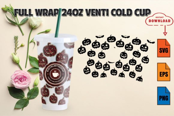 Halloween Full Wrap 24oz Cold Cup