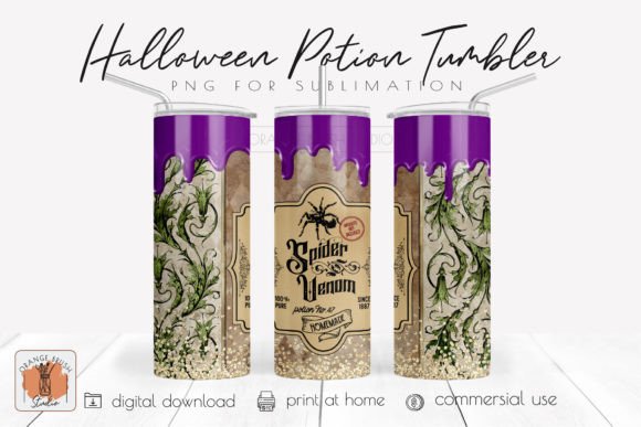 Halloween Potion Tumbler Wrap Design PNG