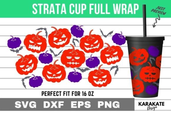 Halloween Pumpkin, 16 Oz Strata Cup Wrap