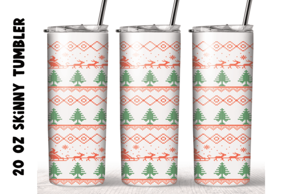 Knitted White Christmas Tumbler Wrap