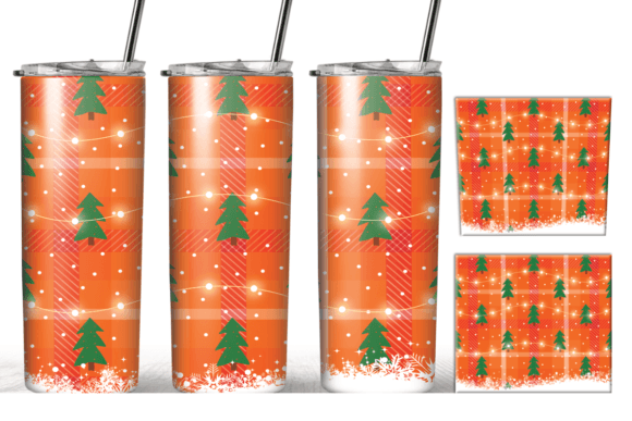Light Christmas Tree Coffee Tumbler Wrap