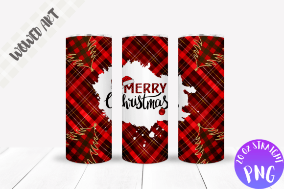 Merry Christmas 20oz Skinny Tumbler Wrap