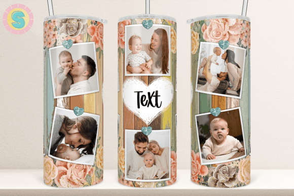 Picture Photo Frame Floral Tumbler Wrap