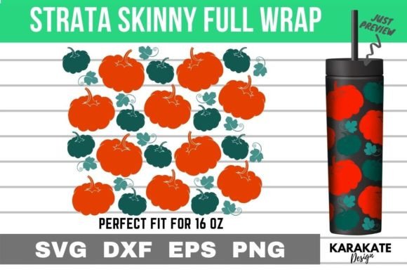 Pumpkin, 16 Oz Strata Skinny Wrap SVG