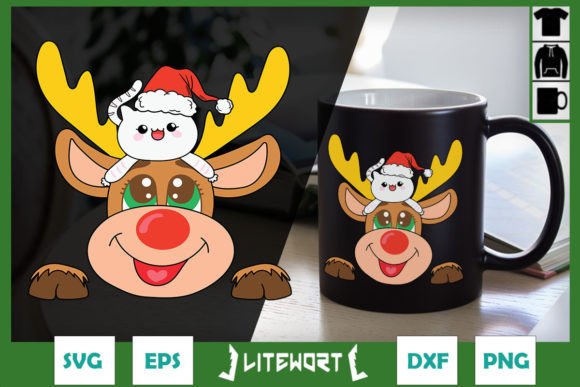 Reindeer and Cat Christmas SVG