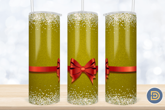 Ribbon Gold Glitter 20Oz Tumbler Wrap