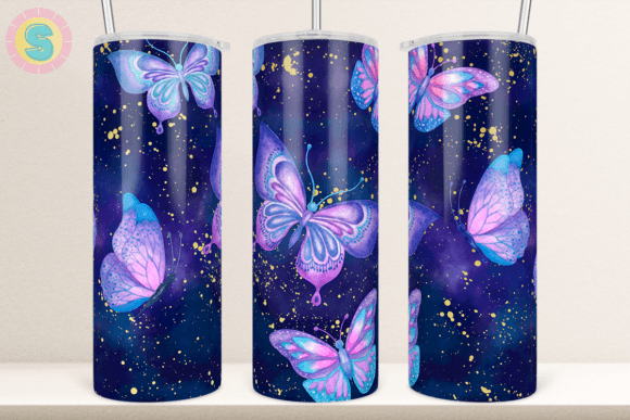 Seamless Butterflies 20Oz Tumbler Wrap