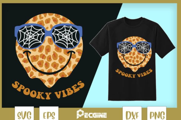 Spooky Vibes Smiley Face Halloween SVG