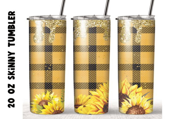 Sunflowers Glitter Christmas Tumbler