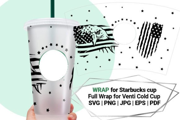 USA Eagle Wrap for Starbucks 24 Oz Cup